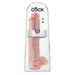 Фаллоимитатор-гигант на присоске телесный King Cock 15 Cock with Balls Flesh